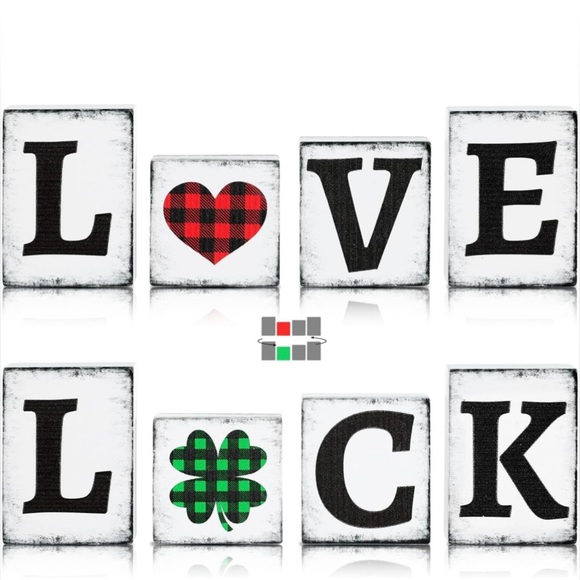 LOVE decor /St. Patrick’s reversible blocks - Picture 3 of 4